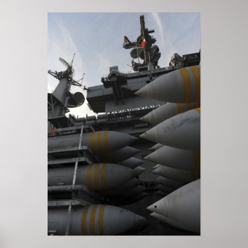 Stacked ordnance ready to be loaded poster