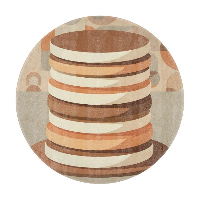 Stacked Pancakes Retro Cutting Board (Front)