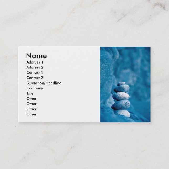 Stacked pebbles business card (Front)