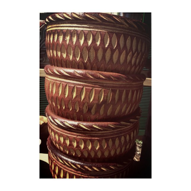 Stacked Planters Southwestern Look Acrylic Print (Front)