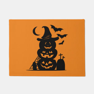 Stacked Pumpkins Halloween Doormat