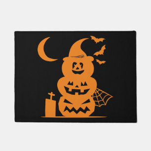 Stacked Pumpkins Halloween Doormat
