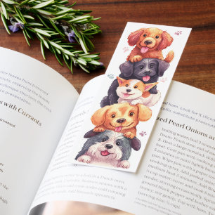 Stacked Puppy Pals Cute Dog  Bookmarks