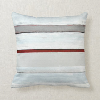 'Stacked' Red and Black Abstract Art Pillow