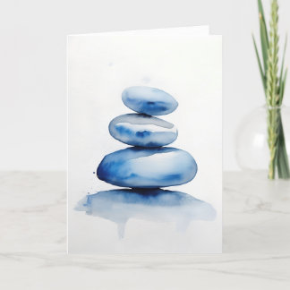 Stacked Rocks Jewish Condolence Card