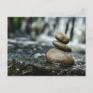 Stacked Rocks with Waterfall Postcard