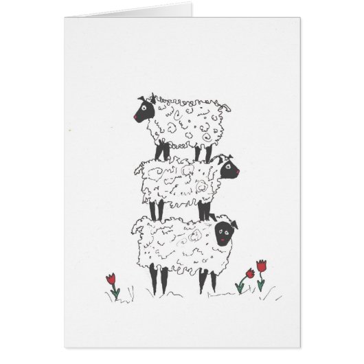 Stacked Sheep Cards (Front)