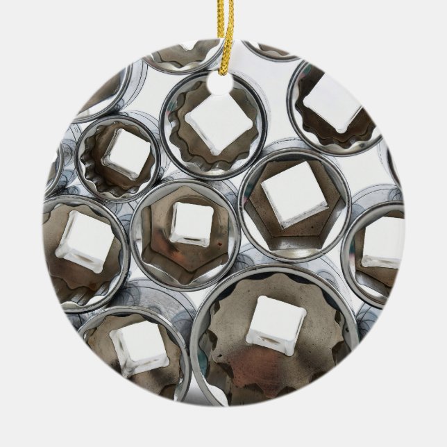 Stacked Sockets Ceramic Ornament (Front)
