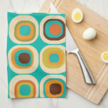 Stacked Squares Mid Century Teal, Green, Orange Kitchen Towel<br><div class="desc">Take a trip back in time with this abstract design inspired by the Mid-Century and Atomic Era. Perfect for those who love retro and vintage style. It is also a great gift for Birthdays and Christmas.</div>
