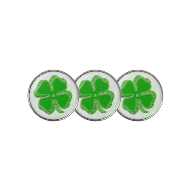 Stacked  St Patrick’s Day Shamrocks  Golf Ball Marker (3 Up)