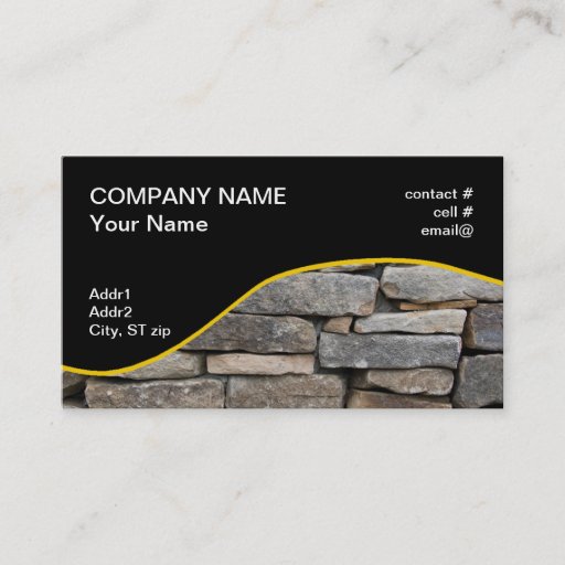 Customizable stacked stone wall business card templates