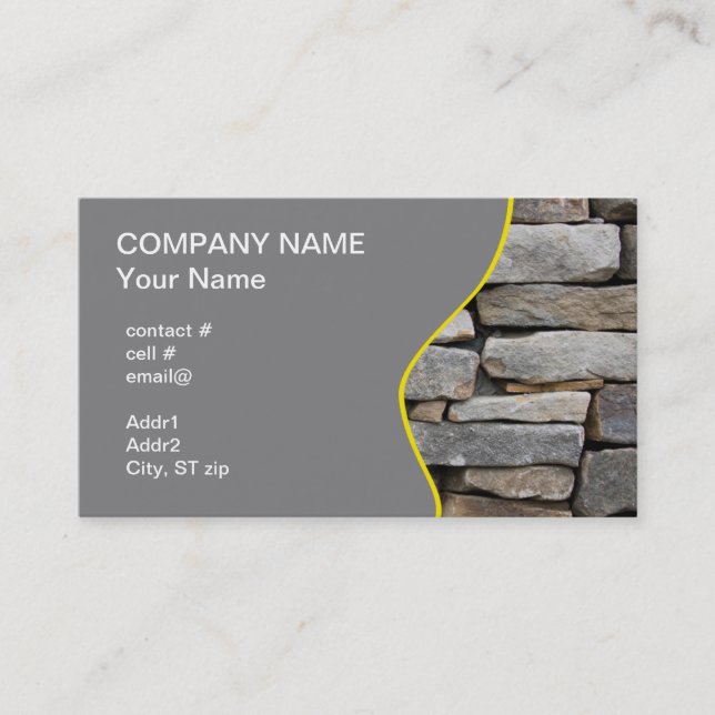 stacked stone wall business card (Front)