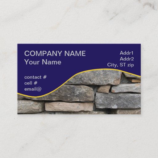 Customizable stacked stone wall business cards