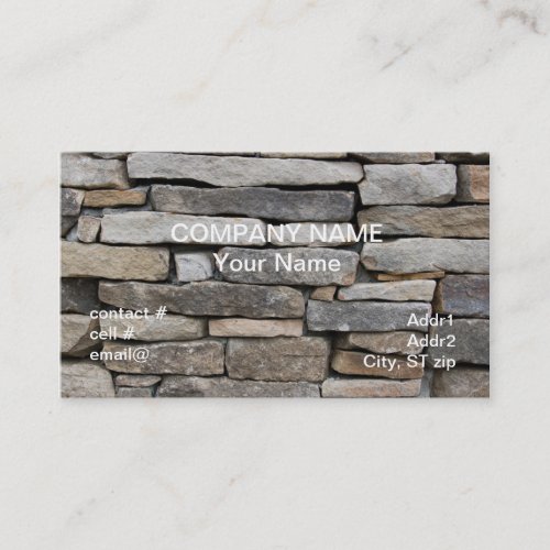 stacked stone wall business cards