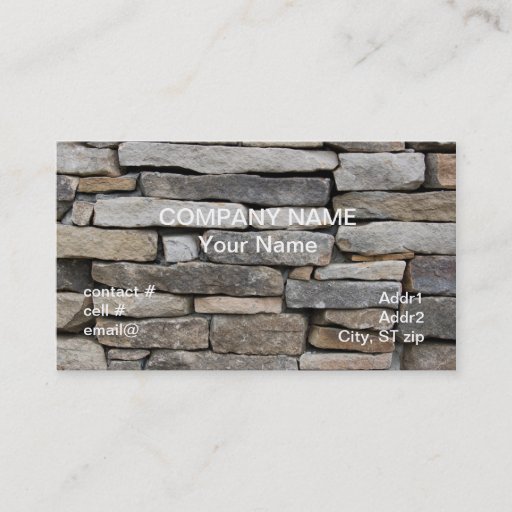 Customizable stacked stone wall business cards