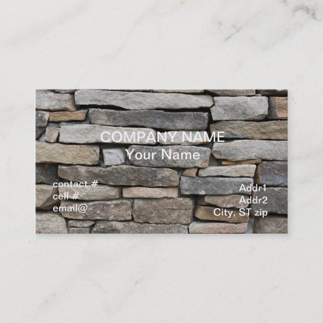 stacked stone wall business card (Front)