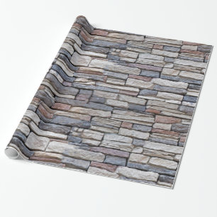 Stacked Stone Wall Wrapping Paper