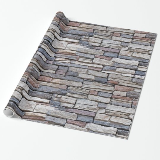 Stacked Stone Wall Wrapping Paper | Zazzle.com