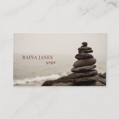 Stacked Stones Beach Yoga Business Card