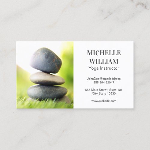 Stacked Stones in the Grass Business Card