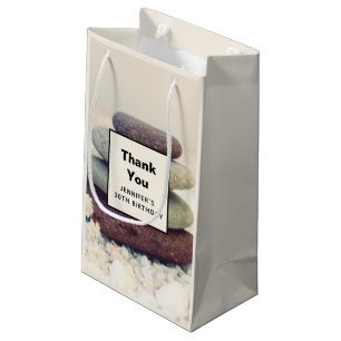 Stacked Stones Meditative Cairn Birthday Thank You Small Gift Bag