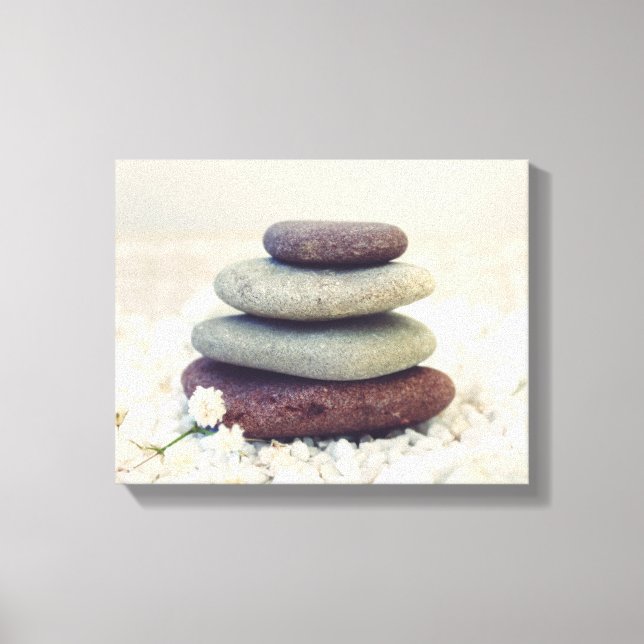 Stacked Stones Meditative Cairn Canvas Print (Front)