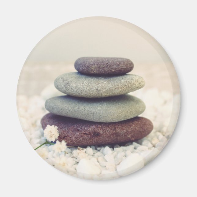 Stacked Stones Meditative Cairn Magnet (Front)