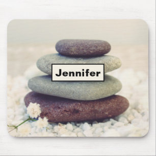 Stacked Stones Meditative Cairn Mouse Pad