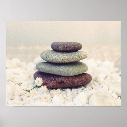 Stacked Stones Meditative Cairn Poster