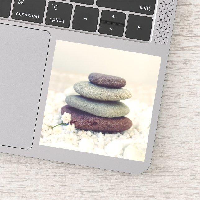 Stacked Stones Meditative Cairn Sticker (Detail)