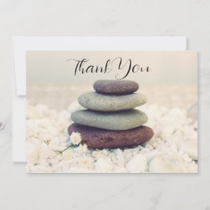 Stacked Stones Meditative Cairn Thank You Card
