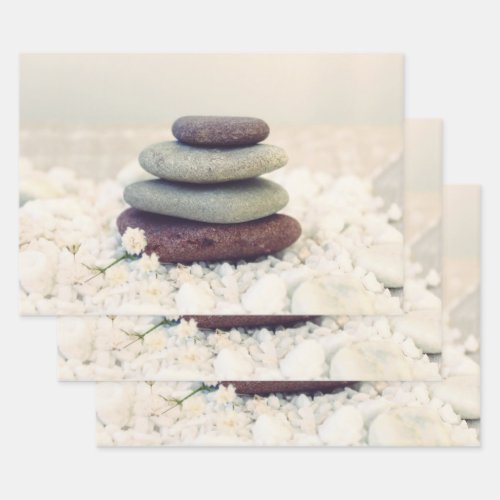 Stacked Stones Meditative Cairn Wrapping Paper Sheets