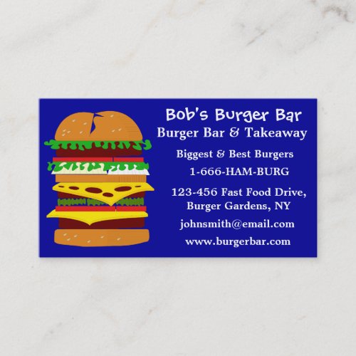 Stacked Triple Burger Custom Business Card