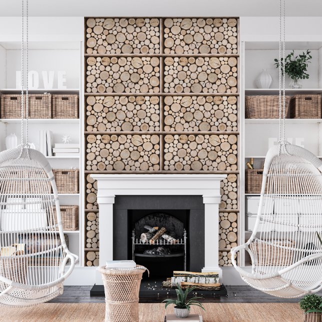 Stacked Wood Log Rack Pattern Wallpaper (Creator Uploaded)