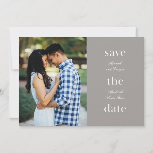 Stacked Wording Minimalist Engaged Save the Date