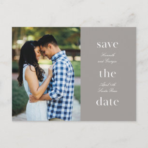 Stacked Wording Minimalist Save the Date Postcard