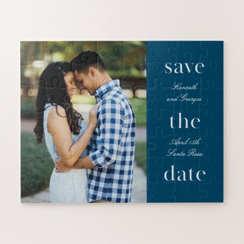Stacked Wording Save the Date Engagement Puzzle