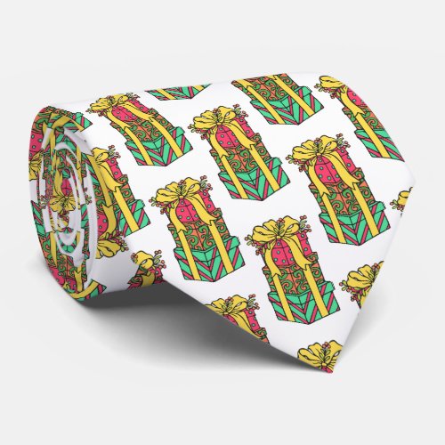 Stacked Wrapped Christmas Presents Xmas Tie