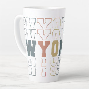 Stacked Wyoming Word Art Latte Mug