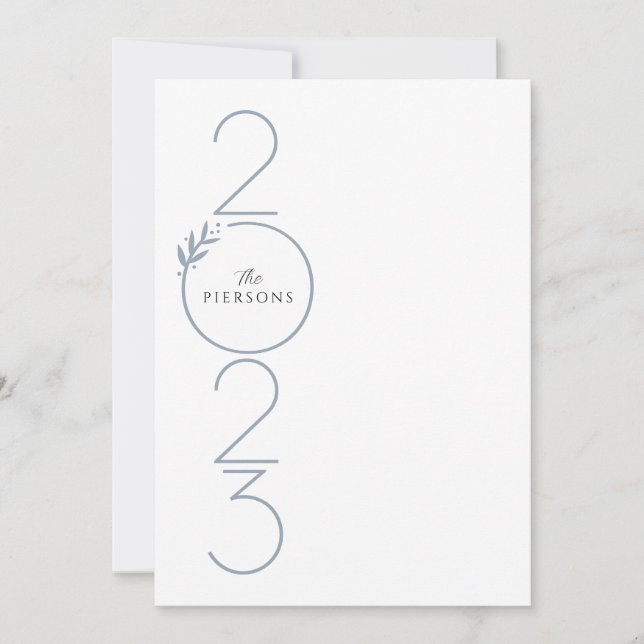 Stacked Year New Years Card Portrait (Front)