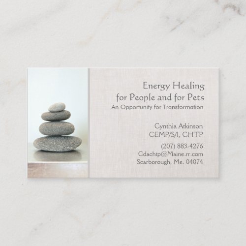 Stacked Zen Stones Holistic Health and Wellness Business Card