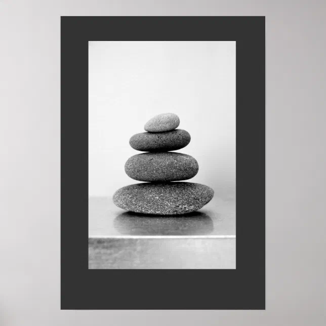 Stacked Zen Stones Poster | Zazzle