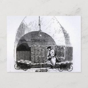 Stacking Bags of Dollars in a Compartment Postcard