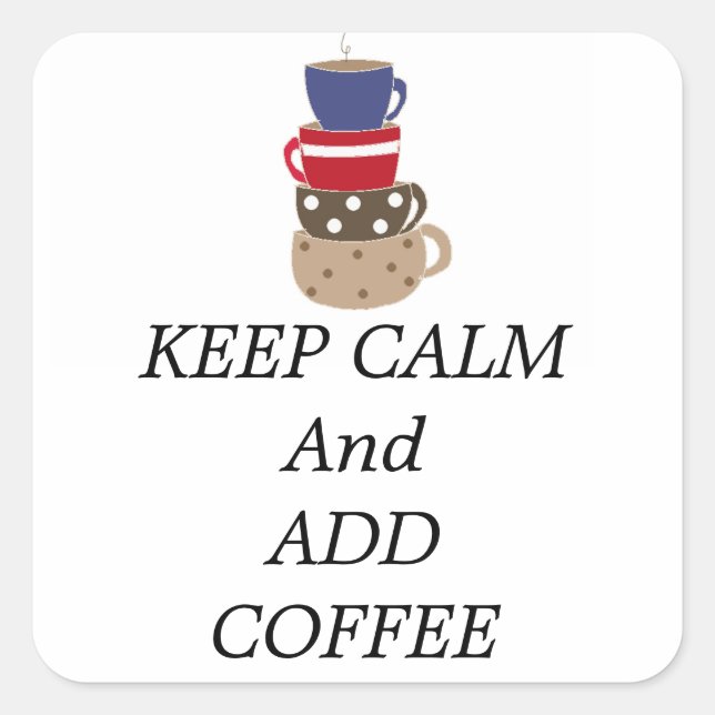 Stacking Coffee Cups Square Sticker (Front)