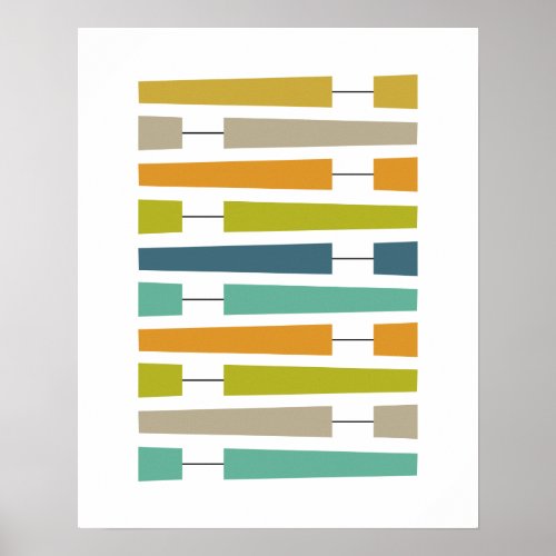 Stacking Exclamation Points Mid Century Modern Poster