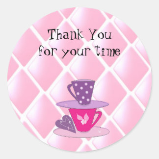 Stacking Teacups Classic Round Sticker
