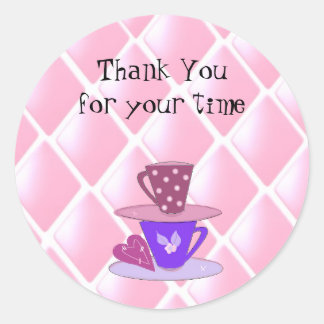 Stacking Teacups Classic Round Sticker