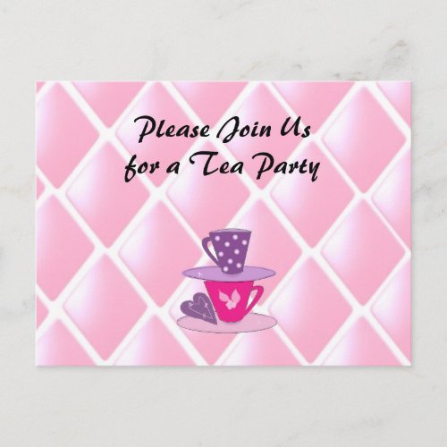 Stacking Teacups Tea Party Invitation