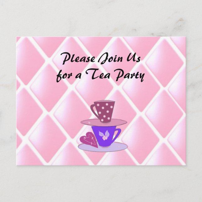 Stacking Teacups Tea Party Invitation (Front)