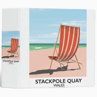Stackpole Quay Wales beach travel poster 3 Ring Binder